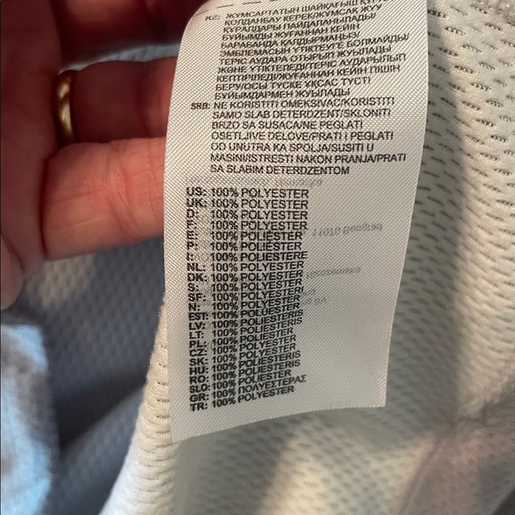 Adidas Women's Light Gray Hoodie with Blue Logo Climawarm Size Medium Lined EUC - Picture 10 of 12